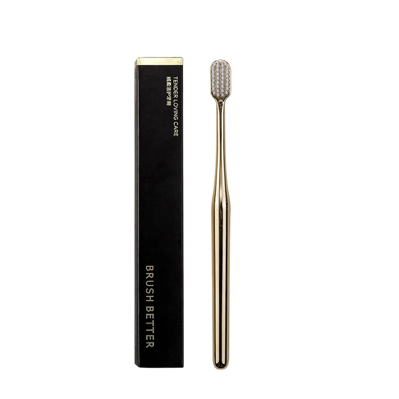Hot Selling Teeth Whitening Gold Toothbrush with paper box packing