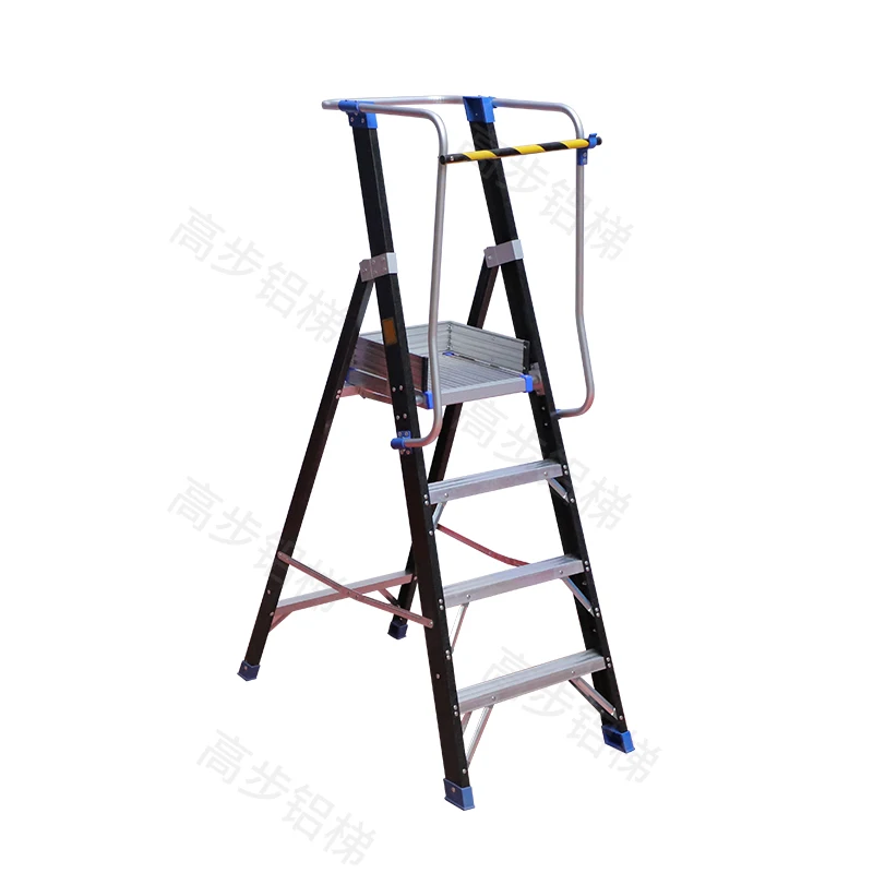 5 6 7 8 Steps Handrail Fiberglass Platform Ladder