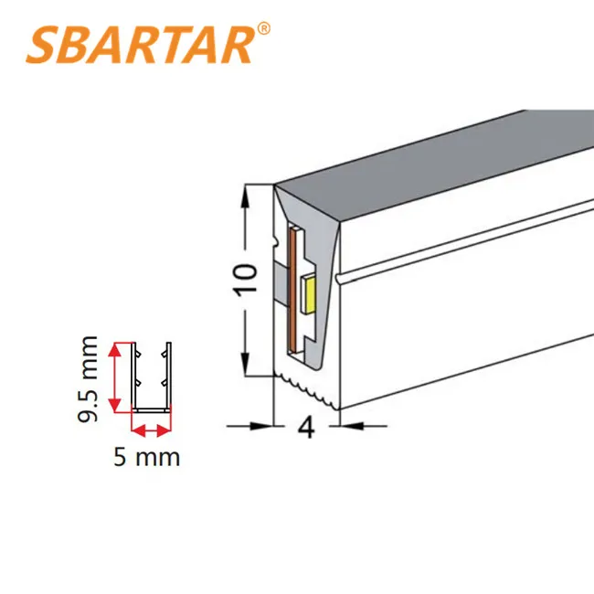 4mmx10mm LED  Neon Light Flex Side Bending 12V 24V Tape Light with Profile Silicone IP67