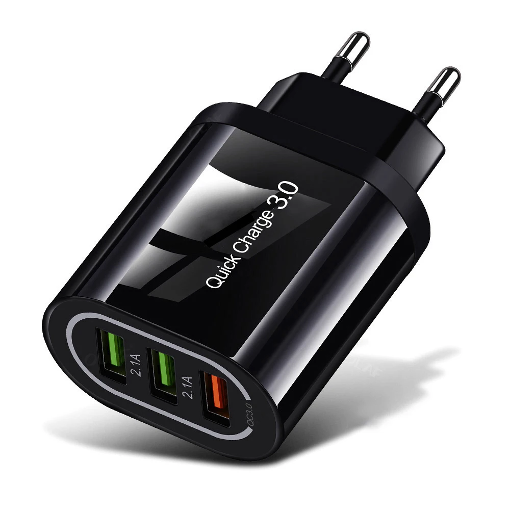 Адаптер USLION с европейской вилкой для iPhone QC3.0 Быстрая зарядка USB C адаптер OTG адаптер зарядное устройство для мобильного телефона