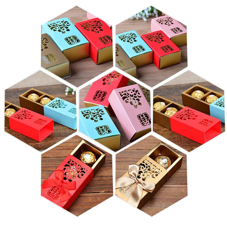 Hot!!! Candy Decoration Elegant Romantic Wedding Event Party Supplies Laser Cut Sweet Favors Packaging Paper Cardboard Gift Box
