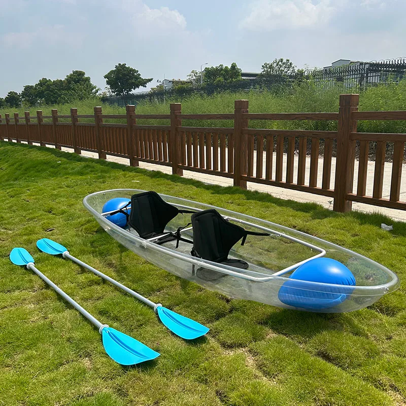 PC Transparent Boat Double Internet Celebrity Glass Boat Pool Transparent Boat Water Park Play Rowing