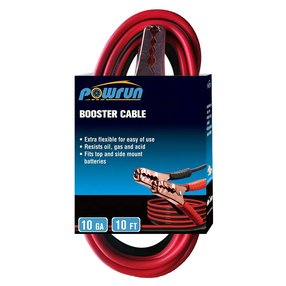 Высококачественные портативные перемычки 10 футов А, автомобильные кабели для бустера