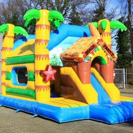 High quality jungle palm tree jumping castle inflatable bounce house with slide