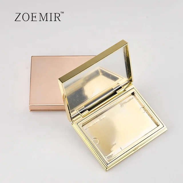 Розовое золото металлический магнитный прессованный Компактный Пудра упаковка один прямоугольник оптом хайлайтер палитра для макияжа