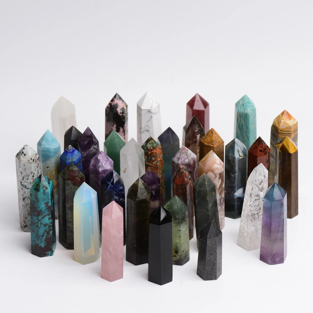 Натуральный высококачественный исцеляющий Кристалл башня палочка флюорит розовый кварц аметист кристалл точки