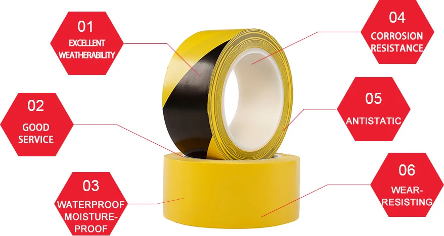 Wholesale Rubber Adhesive PVC Floor Marking Tape Used For Warning