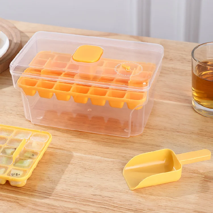 One-click Press Plastic Ice Grid Mold Quick-freezing Household Ice Box Storage Tool Easy Demold Ice Cream Maker
