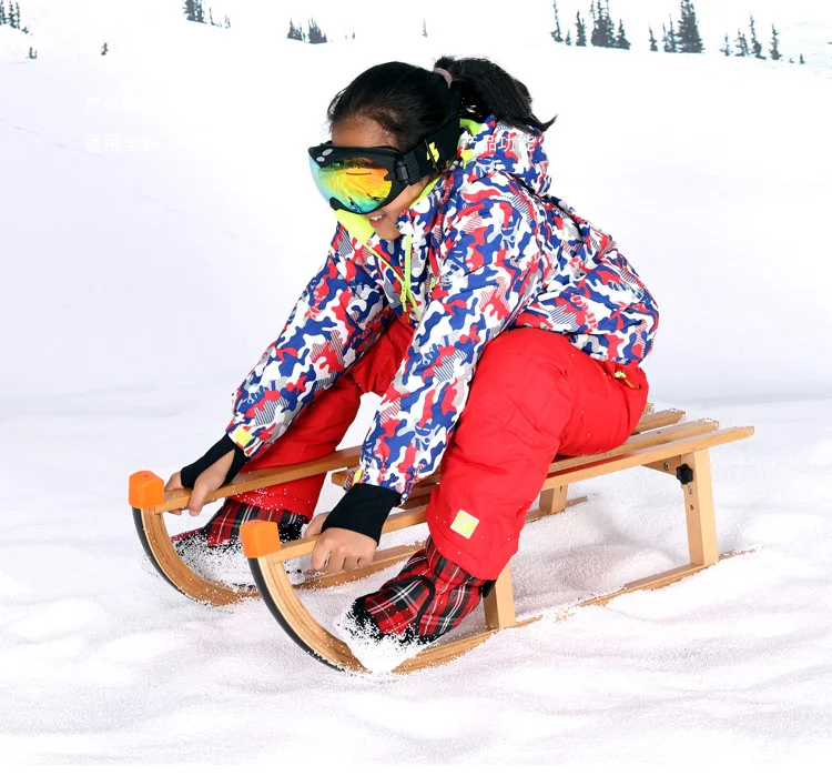 Зимние Оптовые Пользовательские снежные Санки, складные детские деревянные сани, сани для продажи