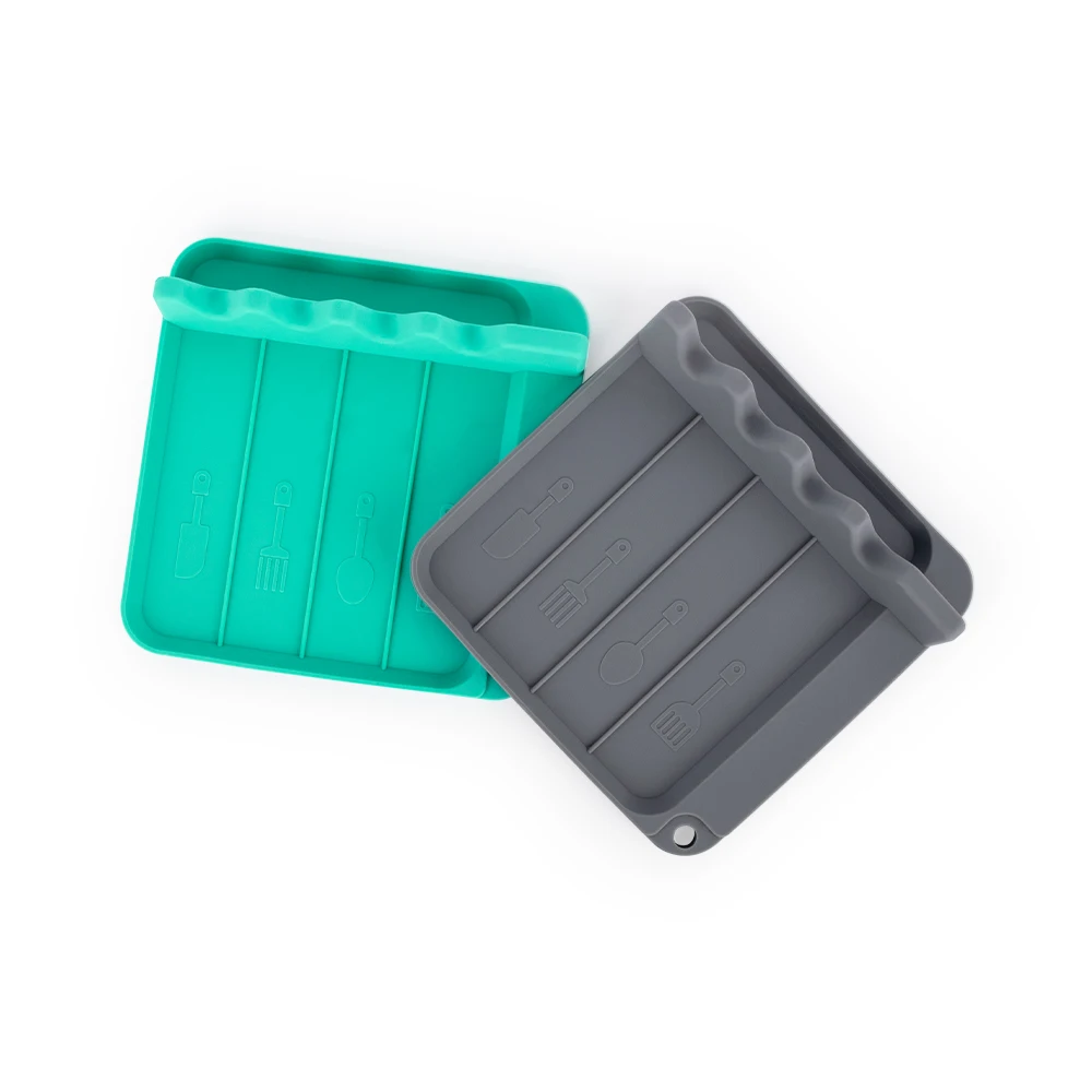 Multi-Applicable Silicone Spoon & Pot Lid Holder Kitchen Drop Mat & Lid Rest for Multiple Appliances