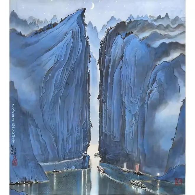 Traditional Chinese style eight horses galloping picture office tea room wall hanging decorative canvas oil landscape painting