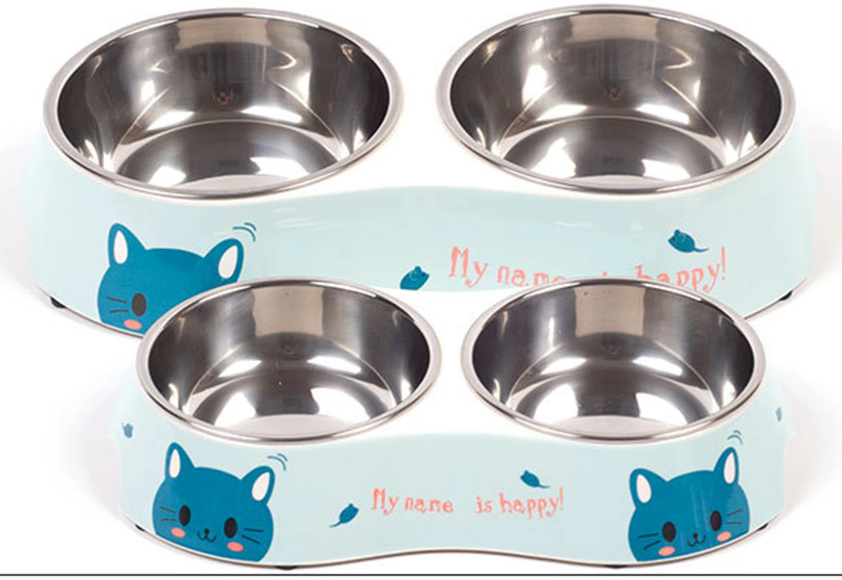 Home Kitchen Pet Products Accessories double bowl dog cat bowls stainless steel pet bowl