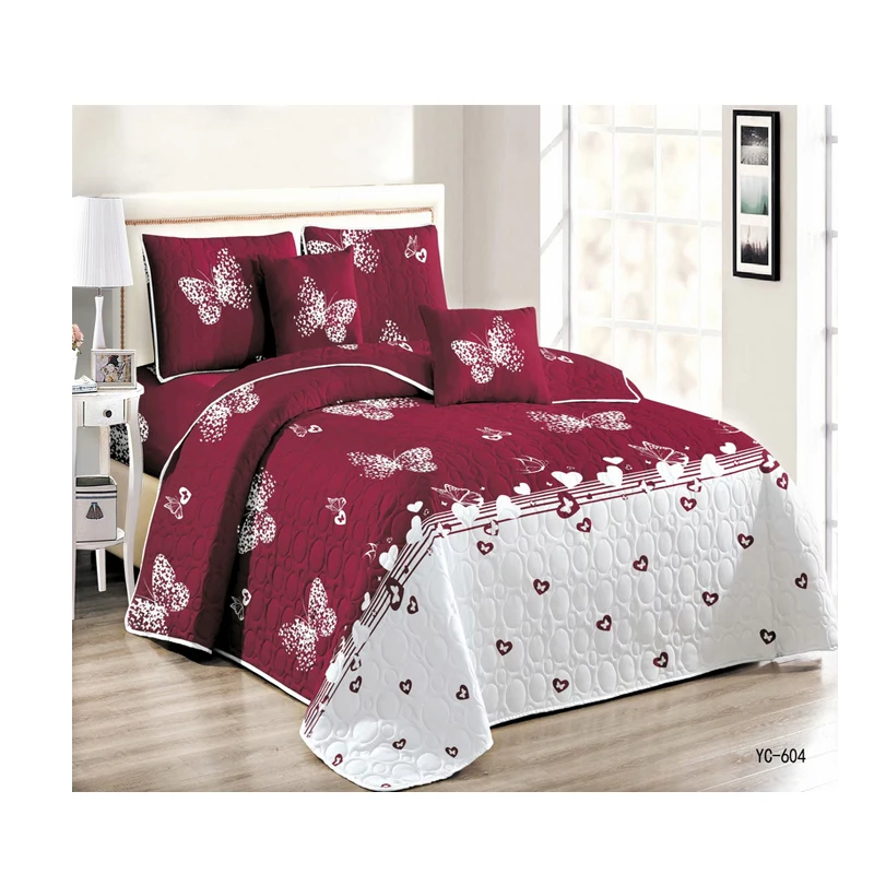 Стеганое покрывало на кровать с 2 наволочками лоскутное одеяло льняное в клетку