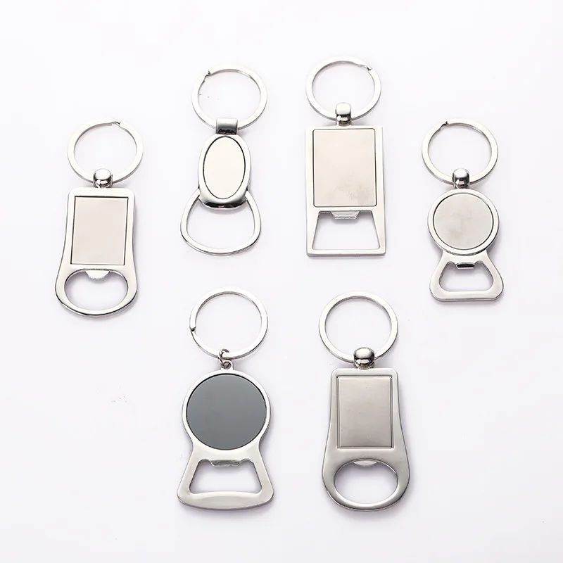 Sublimation Blanks Keychain Personalized Engraving Logo Metal Keychain Bottle Opener Keychain Custom Metal Zinc Alloy Key Chain