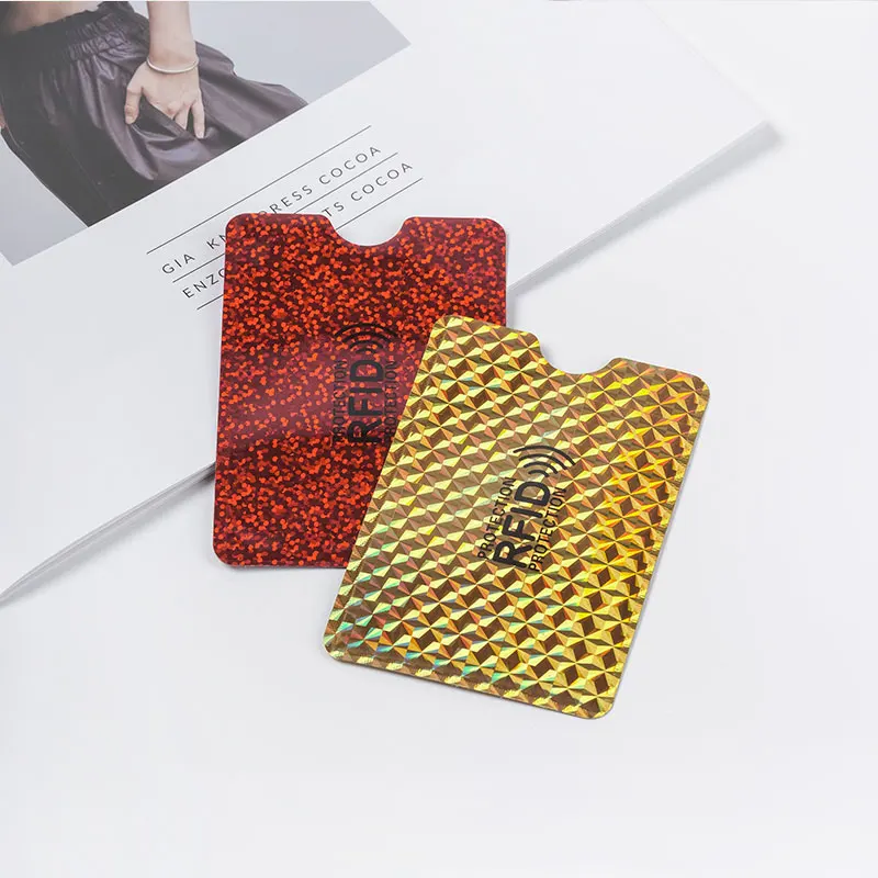 Hot selling anti-theft Aluminum foil paper RFID Blocking sleeve plastic card holder