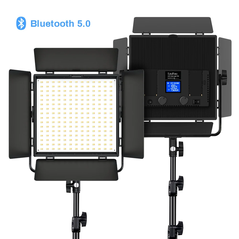 Litufoto P60 professional photography light 60W led panel light app control 4 light effects 416 leds 3200-7500K Ra96+