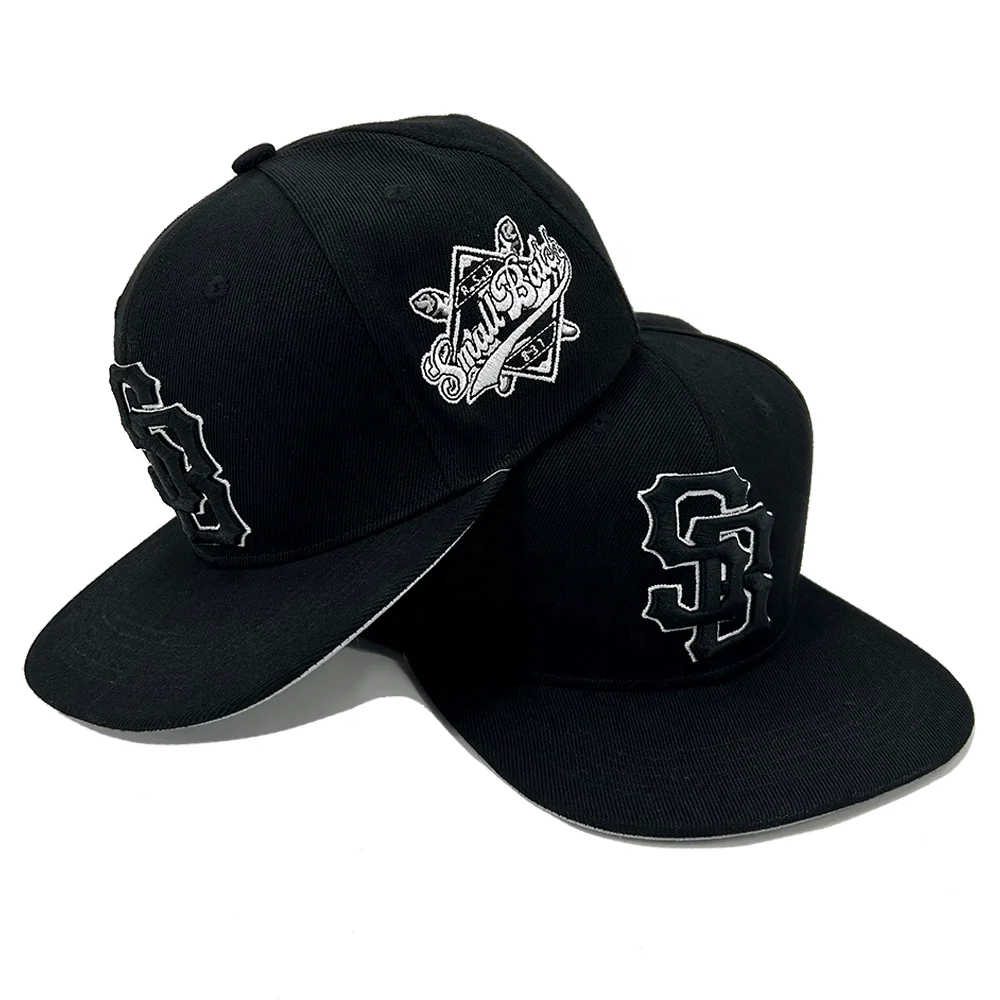 High quality Flat Brim Baseball Caps Manufacturer Custom 3D Embroidery Logo Sports Caps For Men And Women Snapback Hats