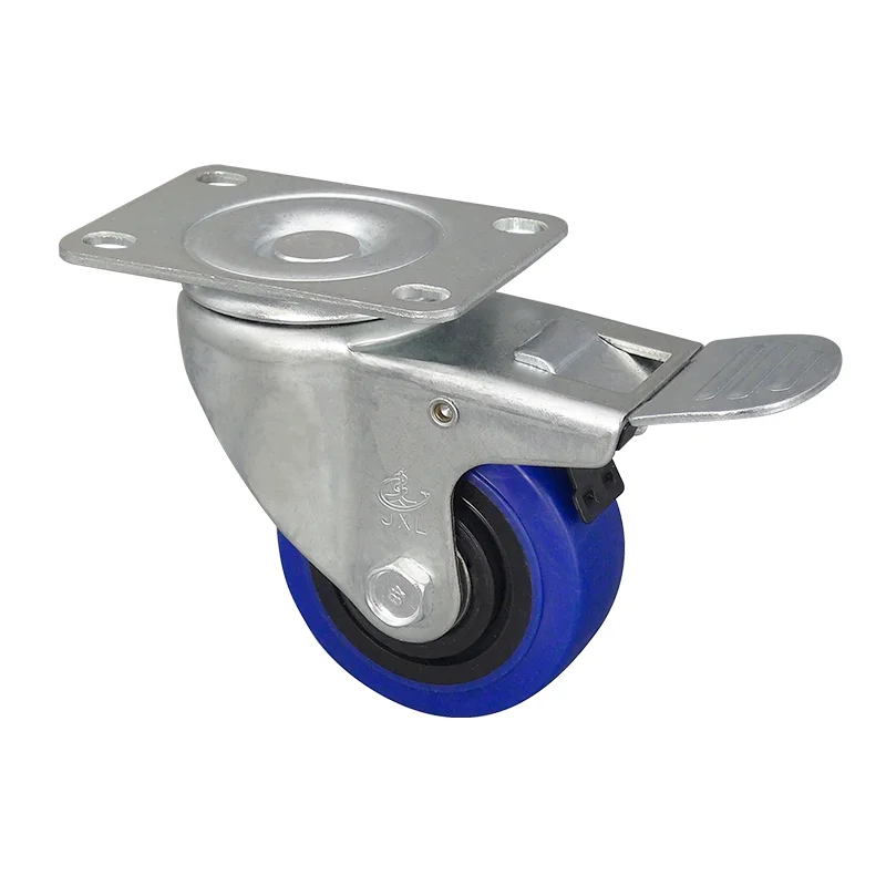 JXL manufacturers direct Blue Silent Wheels 3-inch brake wheels medical tools automotive casters