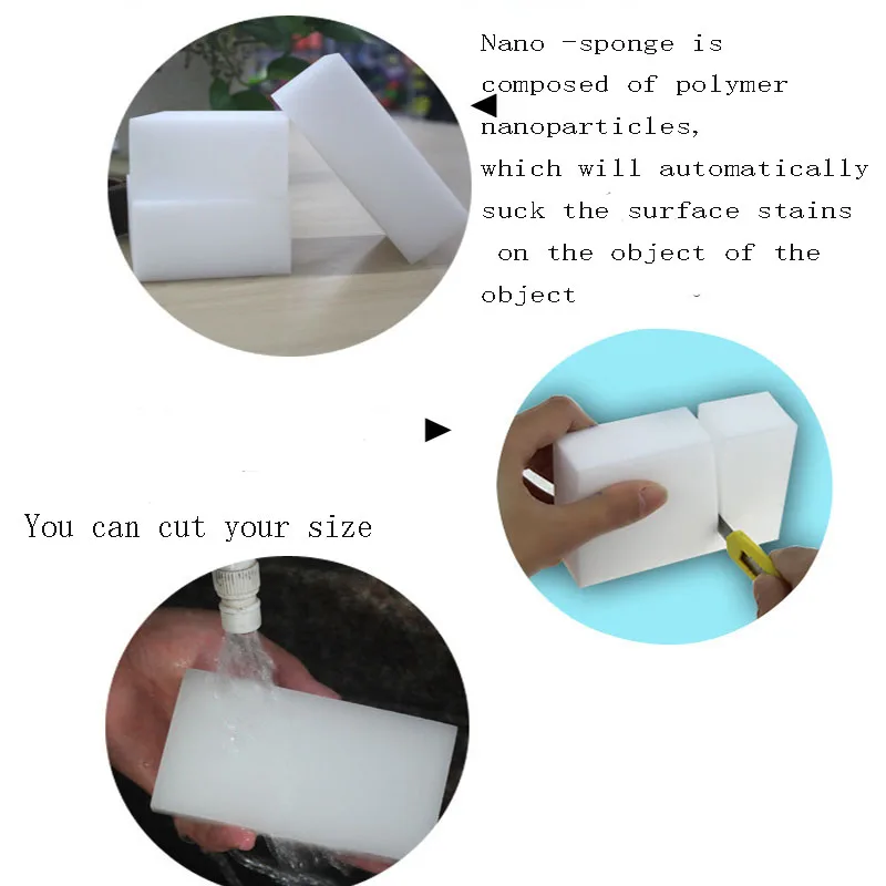 Magic Sponge Eraser 100 Pack Premium Melamine Foam Cleaning Pads Non-Scratch Scrub Sponges  Cleaning Kitchen Dish Sponges