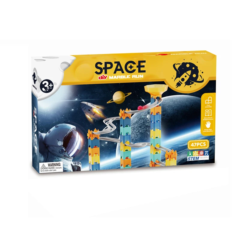 New 3D Building Marble Run Toys DIY Space Toy Marble Race Set