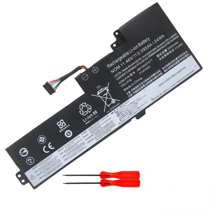 Quality Laptop battery 01AV420 SB10K97577 For Lenovo ThinkPad T470 T480 A475 A485 A285 11.46V 24WH Notebook battery