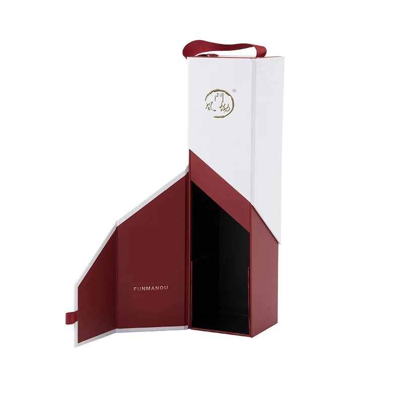 Custom Design Luxury Logo Printed Manufacturers Wine Shipping Box Recyclable Gold Foil Customized Magnetic Wine Box