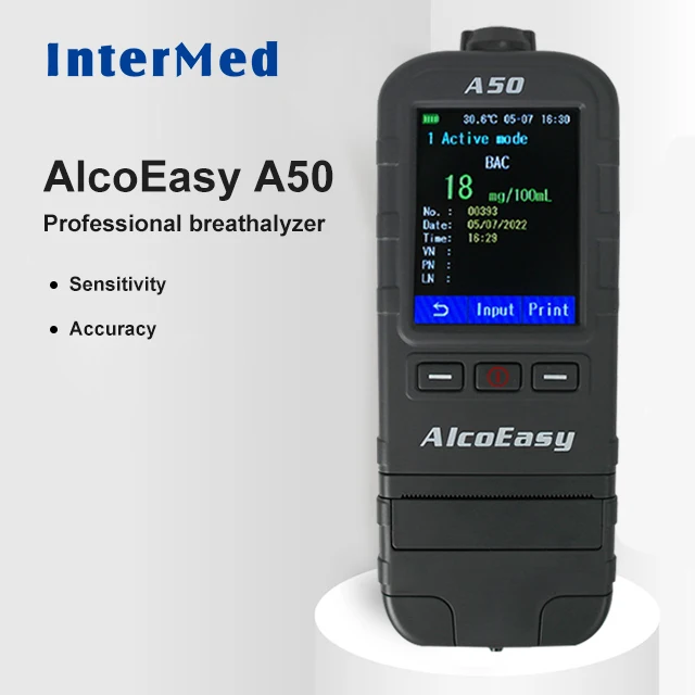 New Portable  Alcohol Breath Tester with Digital Display Screen USB Rechargeable Breathalyzer Analyzer High Accuracy A50