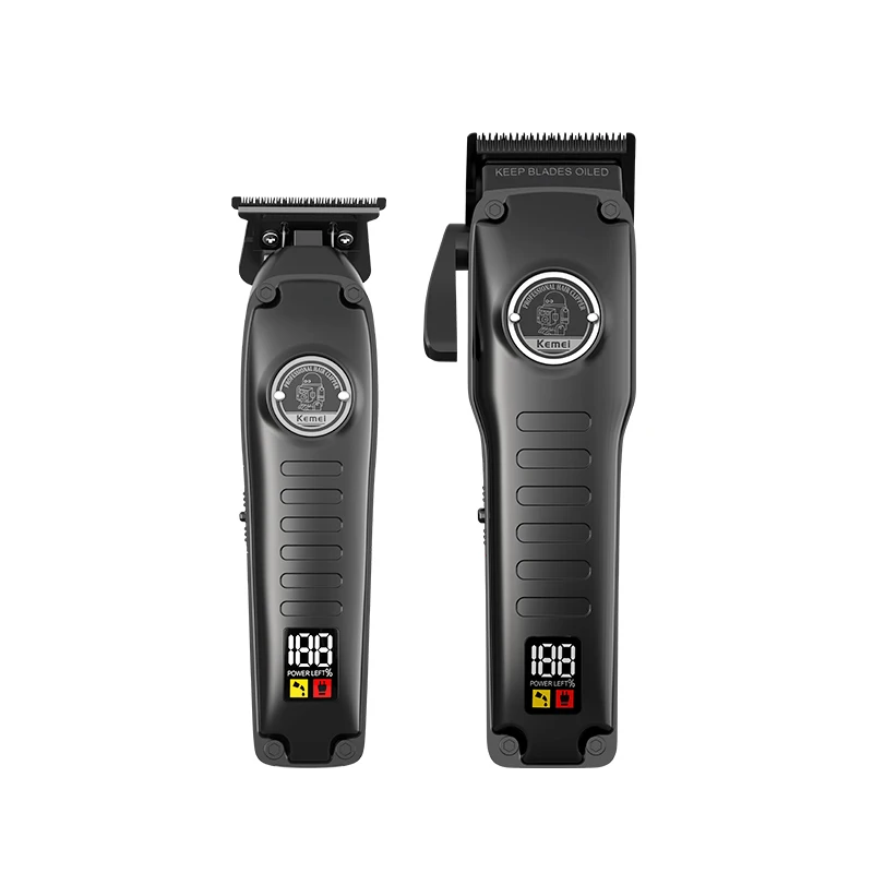 Kemei KM-1827 Professional  USB Cordless Hair cutter Salon Hair Clippers Sets LCD Digital Coil Motor Hair Trimmers kit