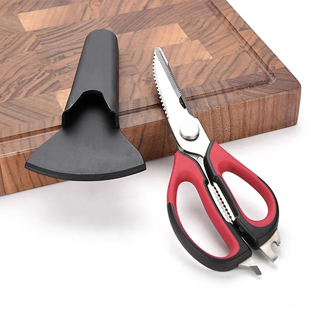 Новый дизайн 2 в 1 многофункциональные разделяемые кухонные ножницы из нержавеющей стали с магнитным держателем