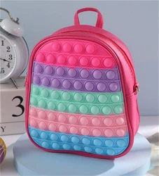 Laudtec Fidget Backpack Relive Stress Soft Squishy Push Bubble Silicone School Bags For Children