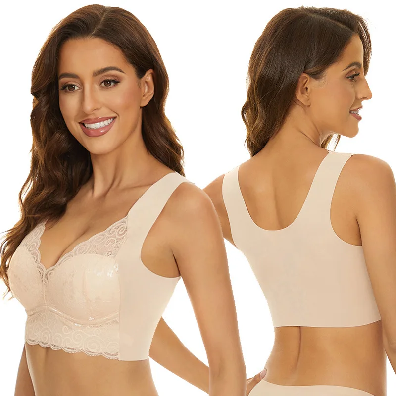 High Quality Underwear Large Busts Ladies Big Bra Plus Size Woman Wire Free Bra
