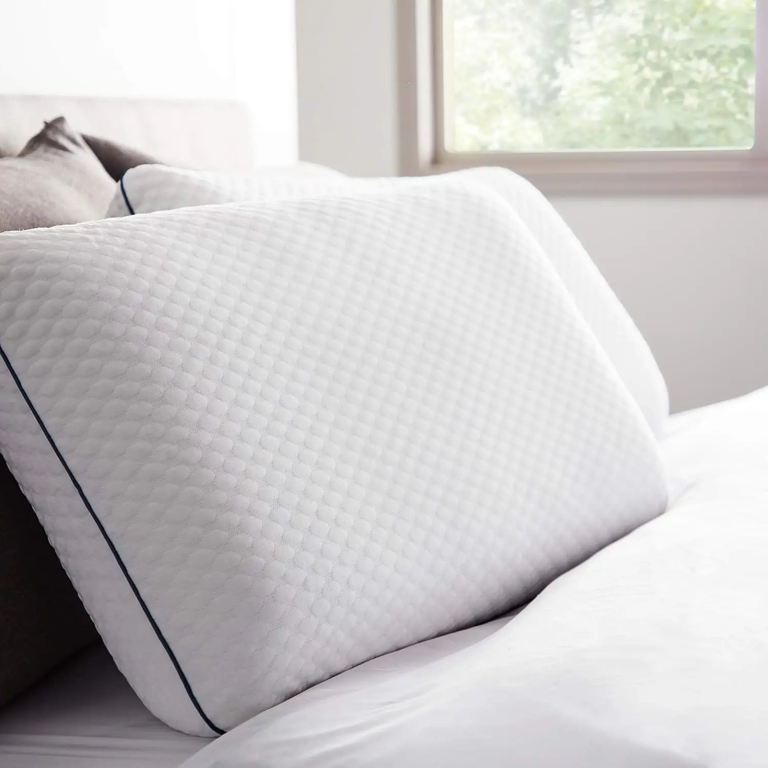 Premium Hypoallergenic Lavender Memory Foam Neck Pillow with Removable Case