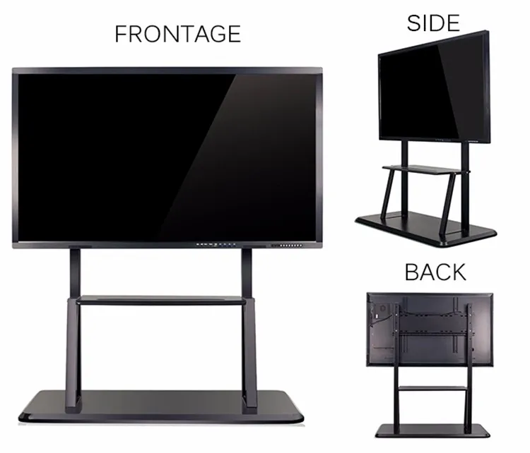 65 Inch Free Standing Movable With Wheels Teaching Aids Electronic Touch Screen Monitor Tv For School Classroom