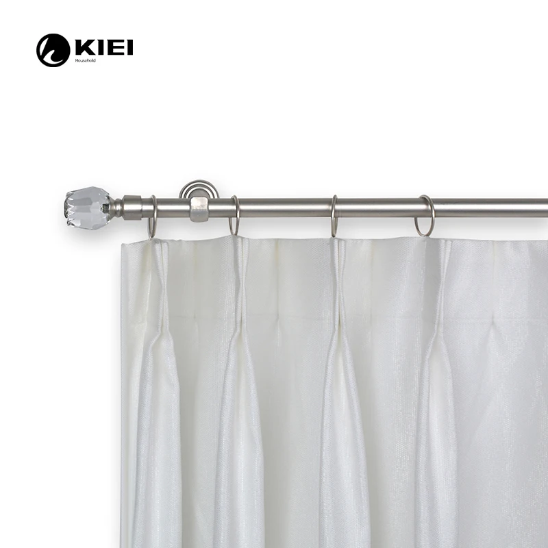 Manufacturer metal curtain rods with bright  crystal curtain finials 19/22/25/28 MM diameter crystal curtain finials  customer