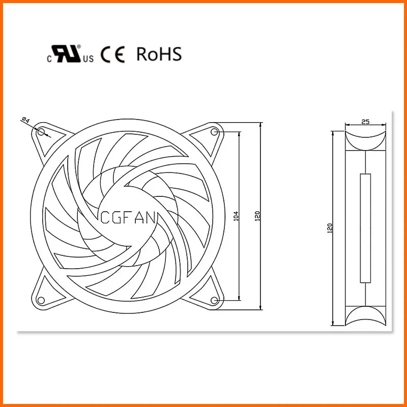 Silent Gaming Rgb Led Computer Cooler Cpu 12025 120mm Pc Case Fan