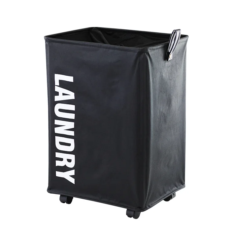 Custom Durable Organizer Collapsible Cart Baskets with Wheels Foldable Corner Storage Bag Dirty Cloth Washing Hamper Laundry Bin