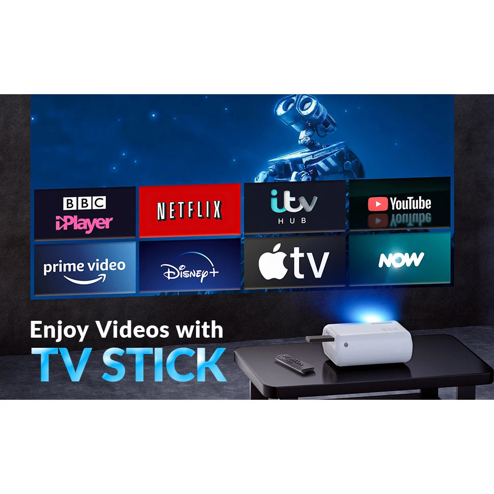 Upgraded Portable Projector with 7000 Lux and Full Hd 1080p Mini Projector for Phone