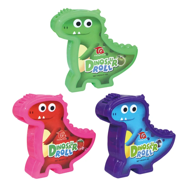 Multi-color bubble roll with fun plastic dinosaur toys