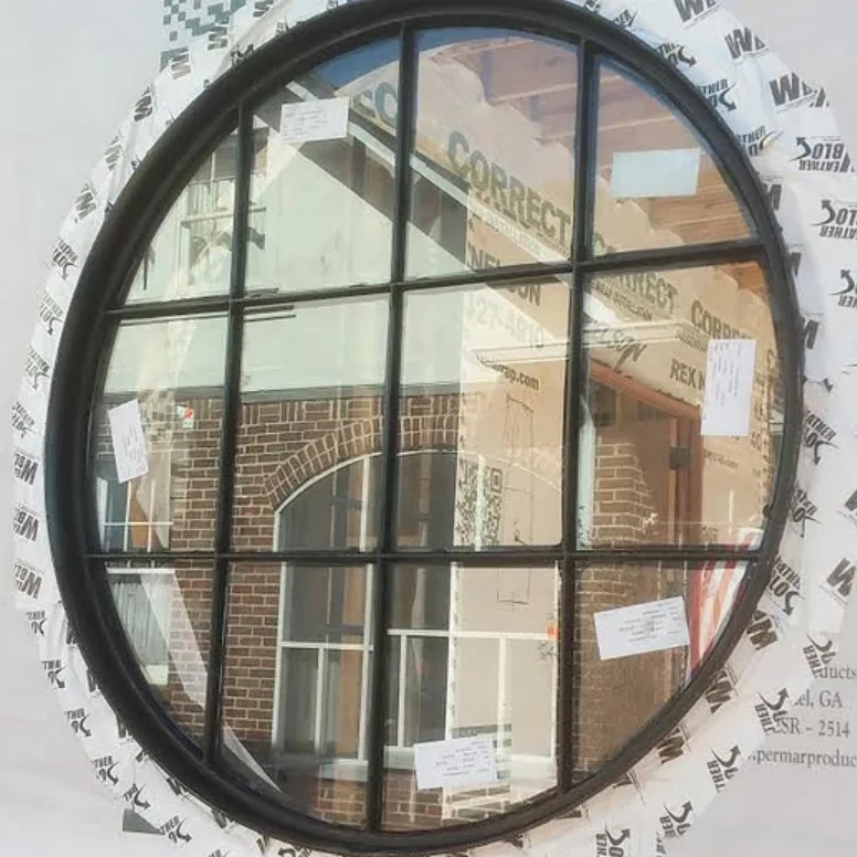 High Quality steel fixed window picture window with grill design attached to its surface for decorative purpose