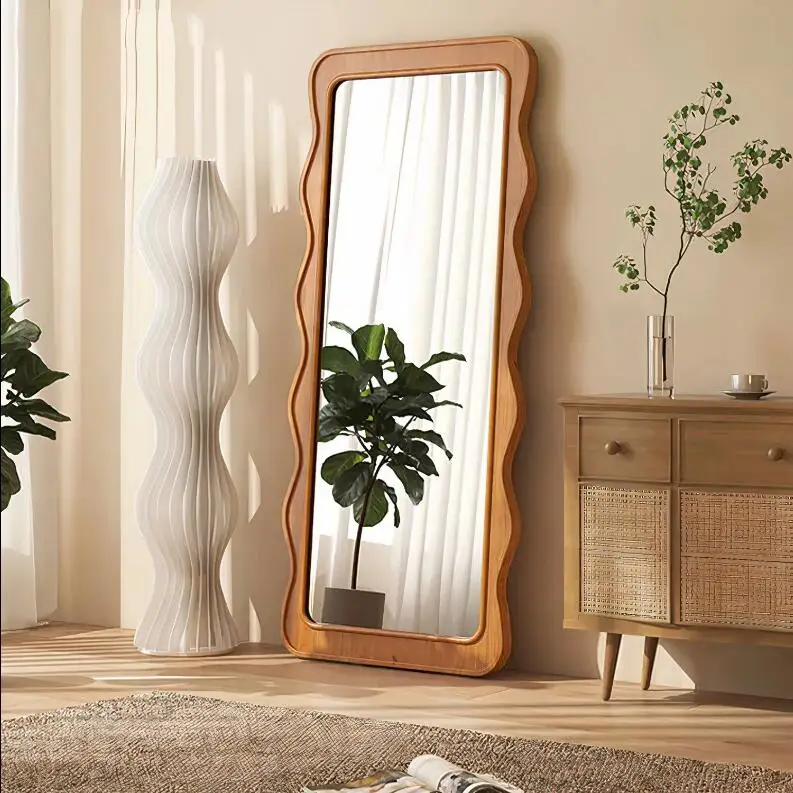 Ins Custom Wood Mirror for Modern Decor Asymmetrical Wall Mirrors Decorative for Bedroom Living Room entryway Irregular Mirror