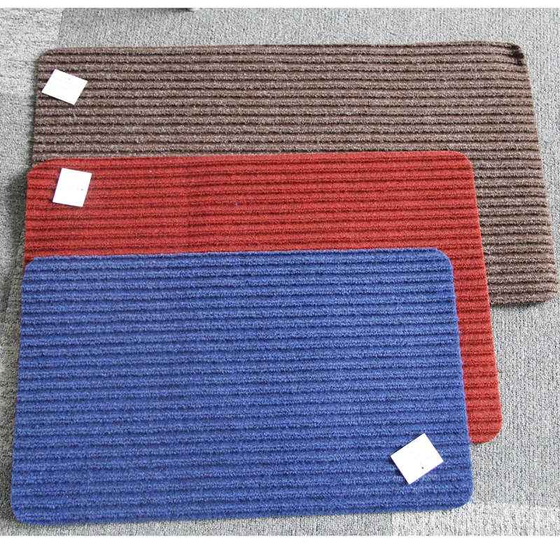 Cheap Price One-time used Entrance anti-slip Doormat needle punch stripe ribbed carpet