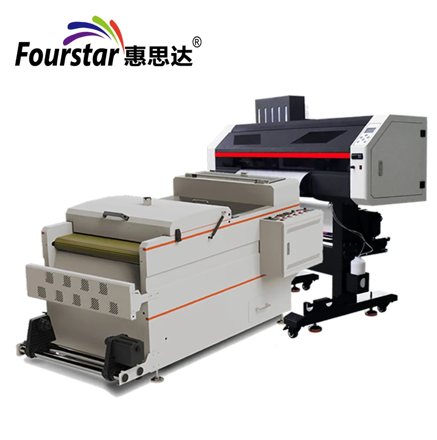 Top dtf printer China 60cm 600mm Roll to Roll dtf heat transfer 2 heads fluorescent 60cm digit printer