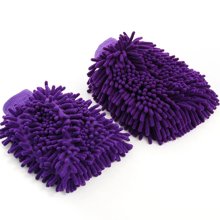 Auto Detail Chenille Car Wash Mitt Economical Microfiber Foam Towel Quick-Dry Water-Absorbent for Cleaning