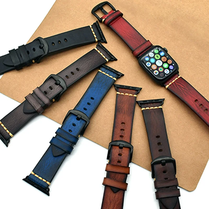  Сменный ремешок из натуральной кожи для apple watch Band с пользовательским