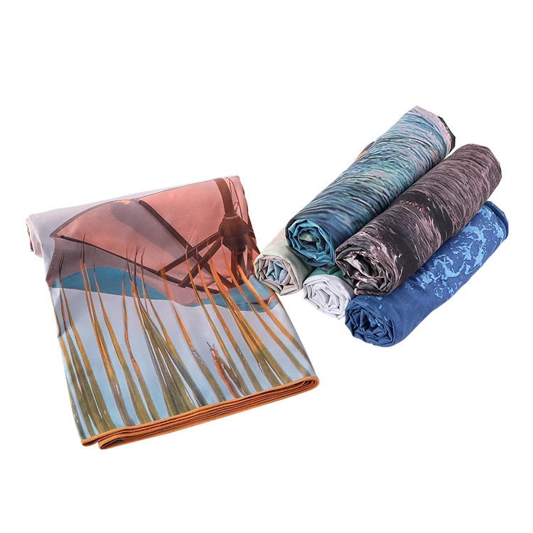 High Quality Microfiber Printed Beach Towel Quick Dry Sand Free Proof Beach Towel With Bag Pack
