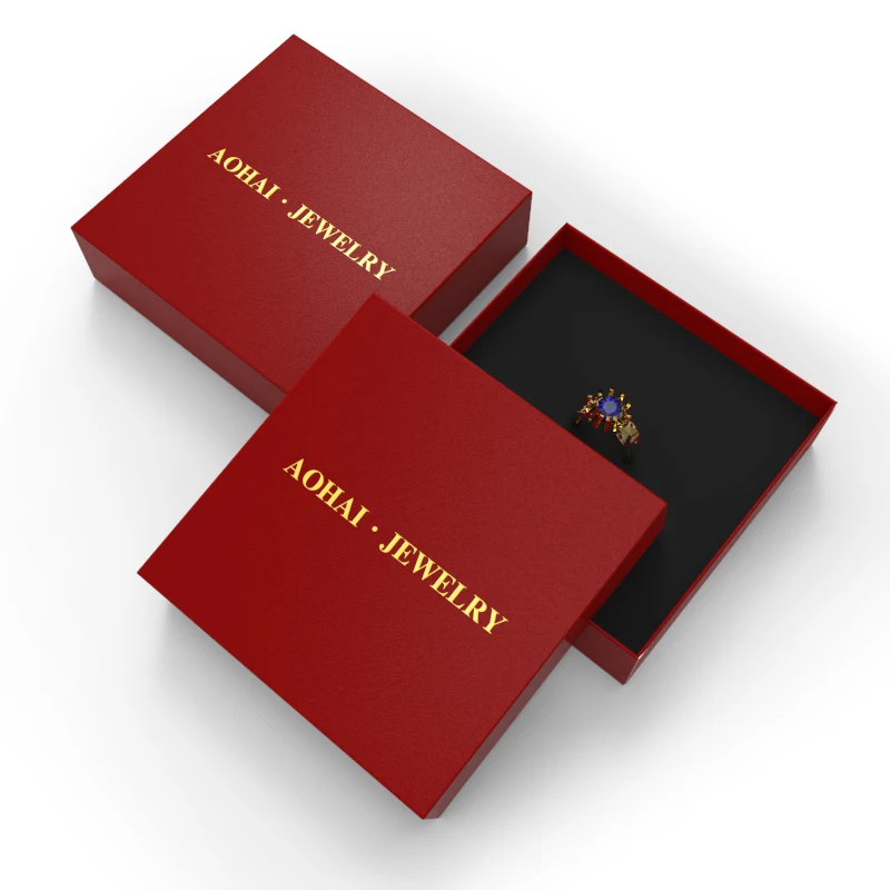 Small Gift Jewelry Boxes for Necklace and Ring Cardboard Custom logo Printed Box with