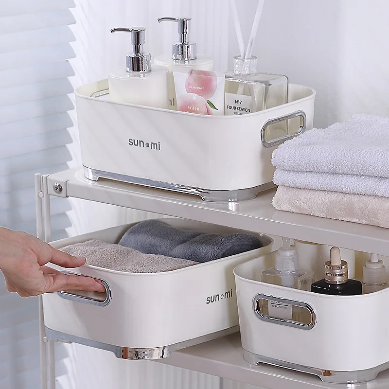 Роскошная пластиковая коробка для хранения предметов домашнего обихода настольная коробка для хранения косметики для ванной кухни