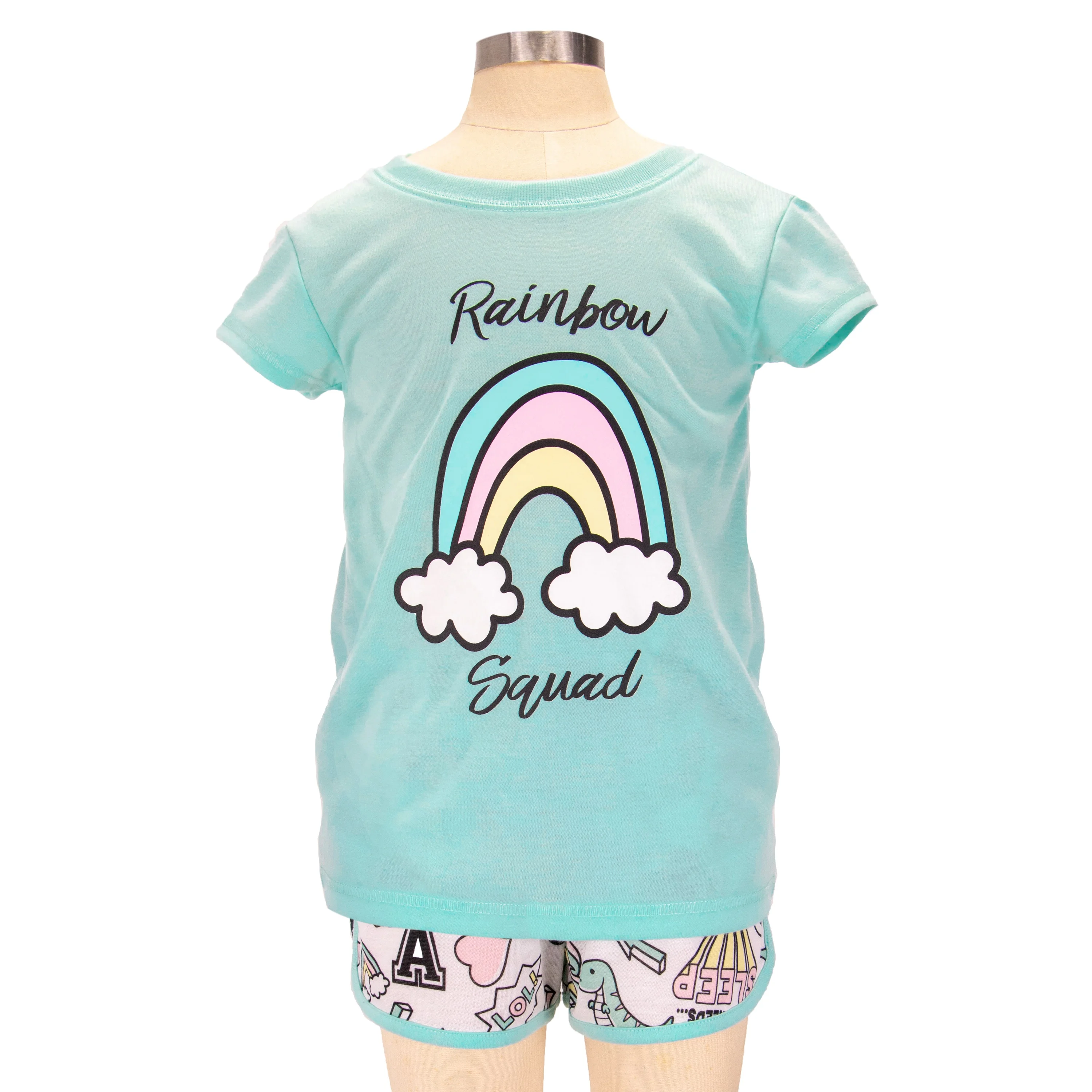 3 Piece Rainbow Shirts All Over Print Shorts Tank Tops Unicorn Summer Baby Girls Pajamas