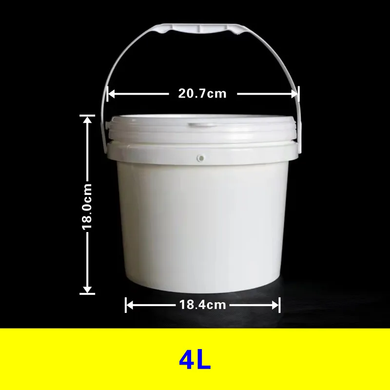 Bucket Design Lid Portable Thickened plastic bucket basin with Handle Water Plastic 4Liter