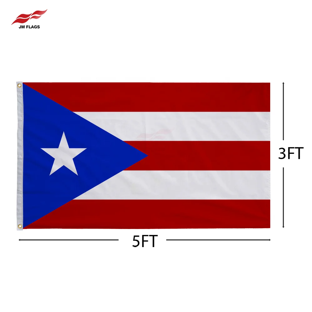 Wholesale 3*5 Ft Puerto Rican National Flag 100% Polyester No Fade Puerto Rico Flags